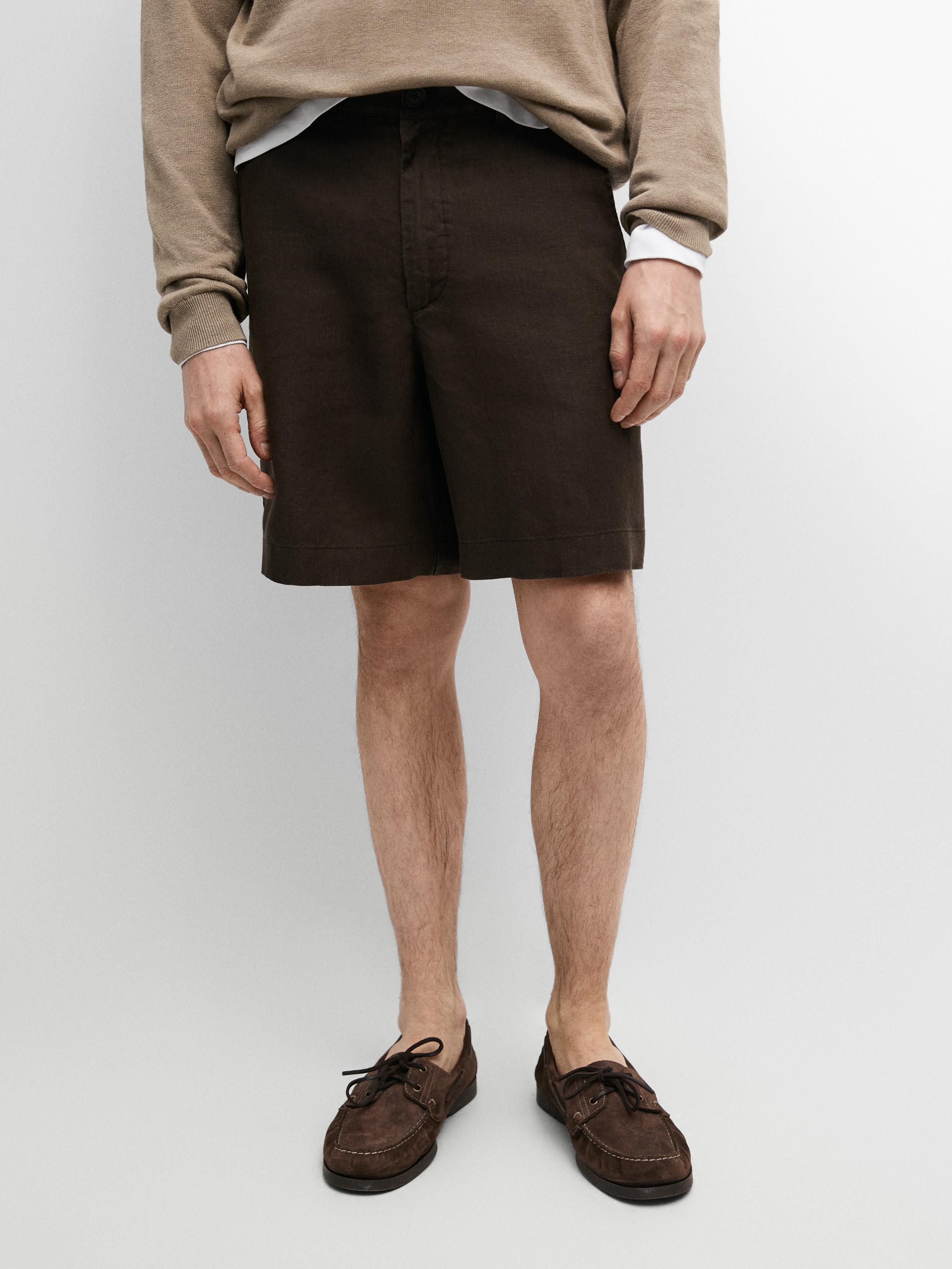 Bermuda longue en lin total look